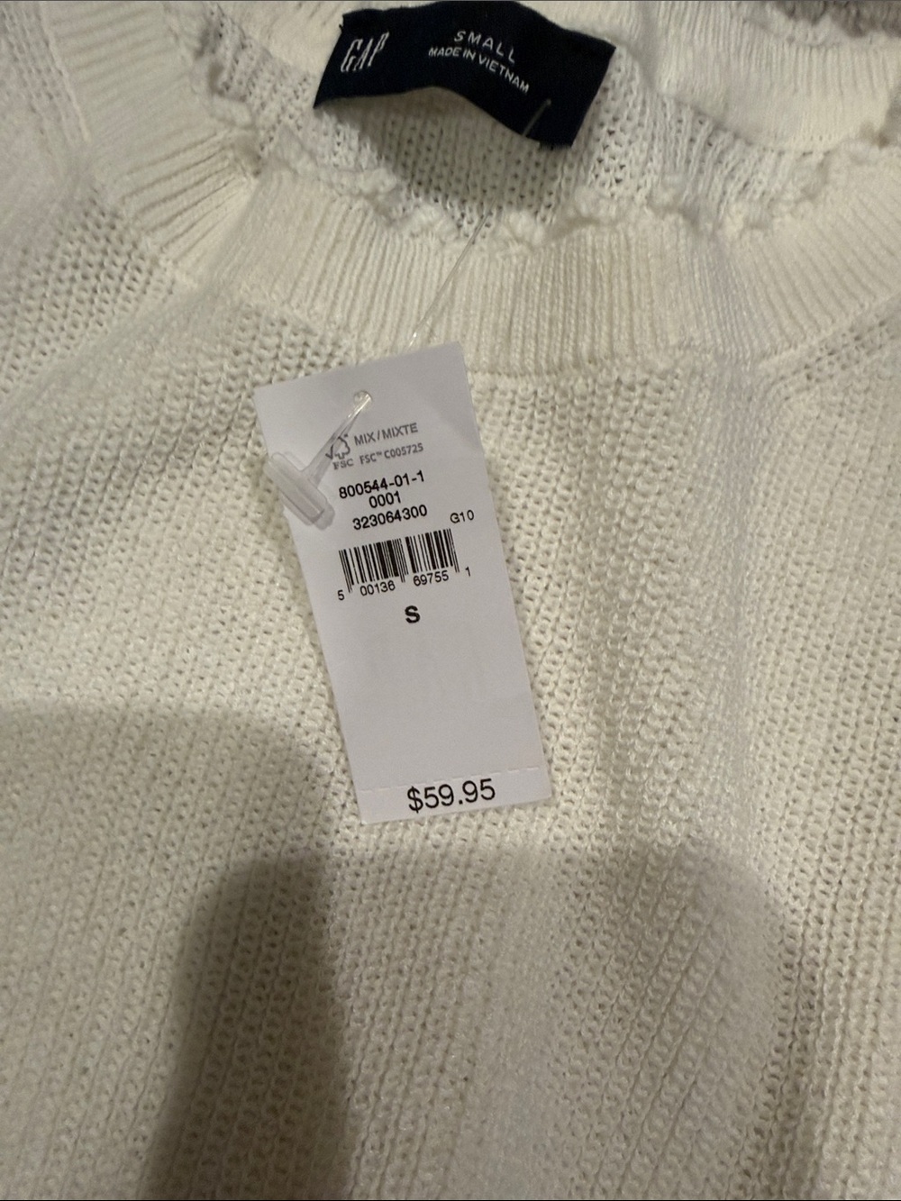 GAP White Short Sleeve Knit Top - Picture 3 of 3